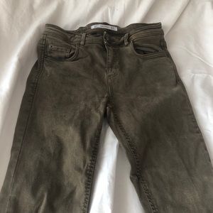 ZARA GREEN KAKI SKINNY JEANS